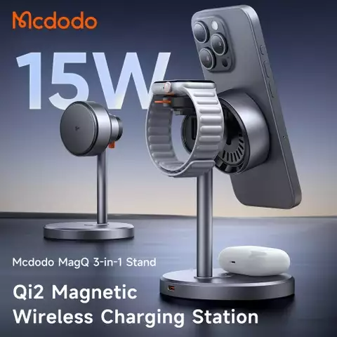 Đế Sạc Không Dây Mcdodo MagQ Qi2 3-in-1 Wireless Charging Stand (Kèm cốc cáp sạc)