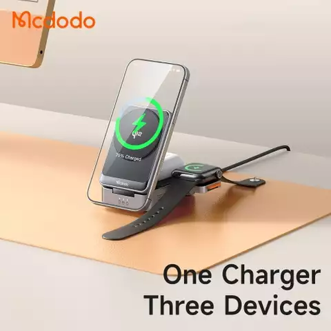 Để Sạc Đa Năng Mcdodo MagQ Qi2 3-in-1 Foldable Charging Station (Kèm cáp sạc C to C)