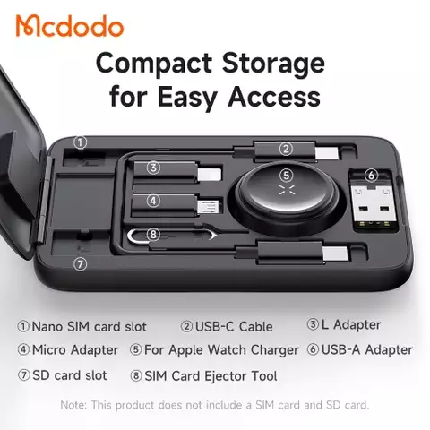 Bộ Dụng Cụ Chuyển Đổi Đa Năng Mcdodo 8-in-1 Accessory Organizer with Built-in AppleWatch Charger