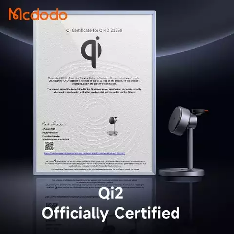 Đế Sạc Không Dây Mcdodo MagQ Qi2 3-in-1 Wireless Charging Stand (Kèm cốc cáp sạc)