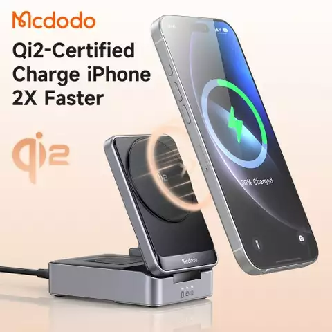 Để Sạc Đa Năng Mcdodo MagQ Qi2 3-in-1 Foldable Charging Station (Kèm cáp sạc C to C)