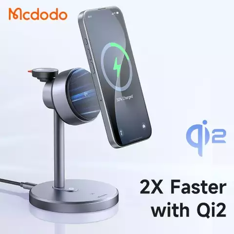 Đế Sạc Không Dây Mcdodo MagQ Qi2 3-in-1 Wireless Charging Stand (Kèm cốc cáp sạc)