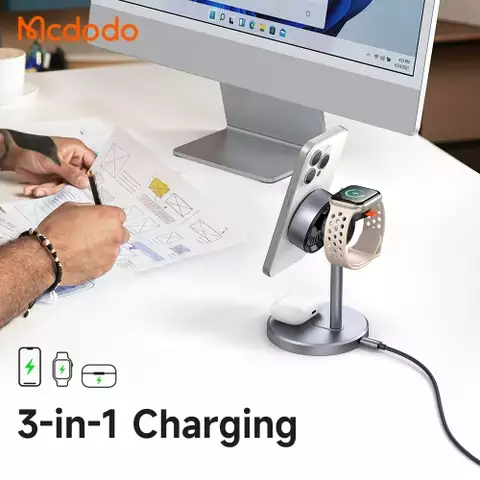 Đế Sạc Không Dây Mcdodo MagQ Qi2 3-in-1 Wireless Charging Stand (Kèm cốc cáp sạc)
