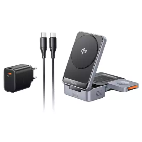 Để Sạc Đa Năng Mcdodo MagQ Qi2 3-in-1 Foldable Charging Station (Kèm cáp sạc C to C)
