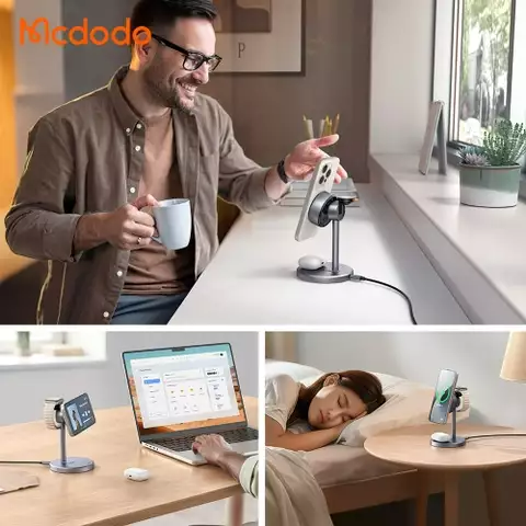 Đế Sạc Không Dây Mcdodo MagQ Qi2 3-in-1 Wireless Charging Stand (Kèm cốc cáp sạc)