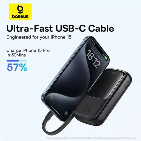 Sạc Dự Phòng Kèm Cáp OS-Baseus Qpow Pro+ Digital Display Fast Charge Power Bank 10000mAh 22.5W Type-C Edition