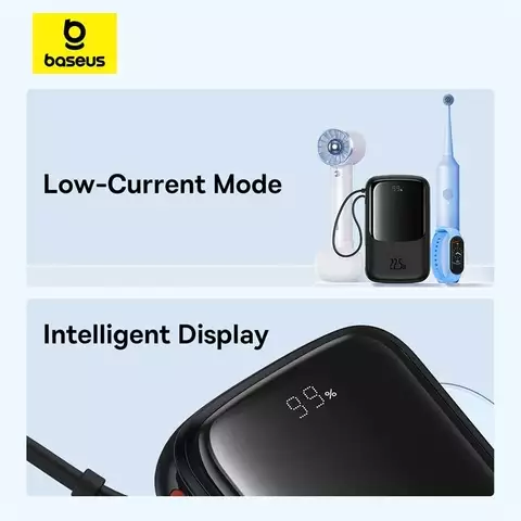 Sạc Dự Phòng Kèm Cáp OS-Baseus Qpow Pro+ Digital Display Fast Charge Power Bank 10000mAh 22.5W Type-C Edition