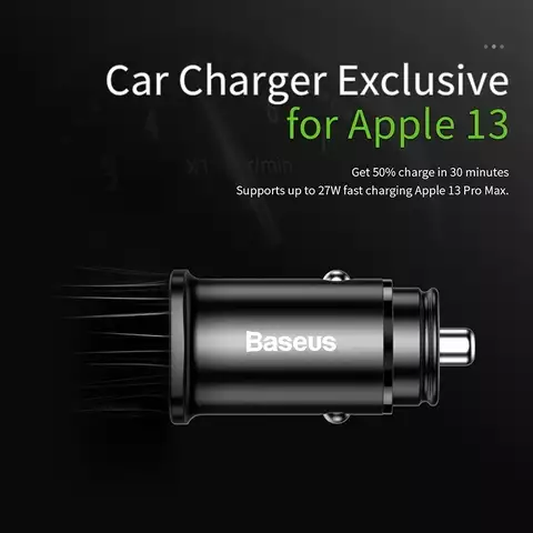 Tẩu Sạc Nhanh Ô Tô Baseus Square Metal 30W PPS Car Charger(PD3.0, QC4.0+SCP, AFC)