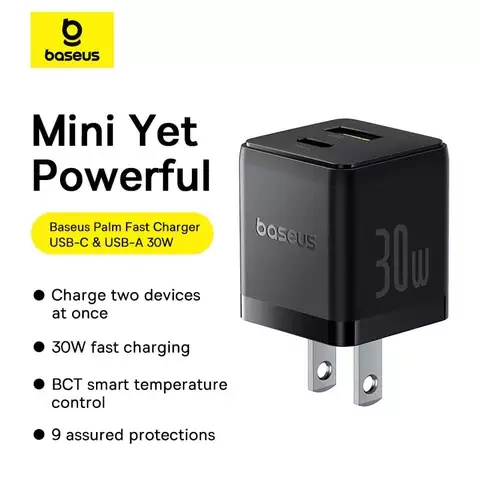 Cốc Sạc Nhanh Baseus Palm Fast Charger C+U 30W
