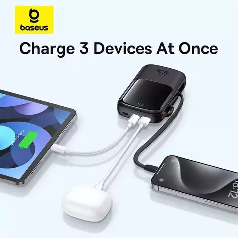 Sạc Dự Phòng Kèm Cáp OS-Baseus Qpow Pro+ Digital Display Fast Charge Power Bank 10000mAh 22.5W Type-C Edition