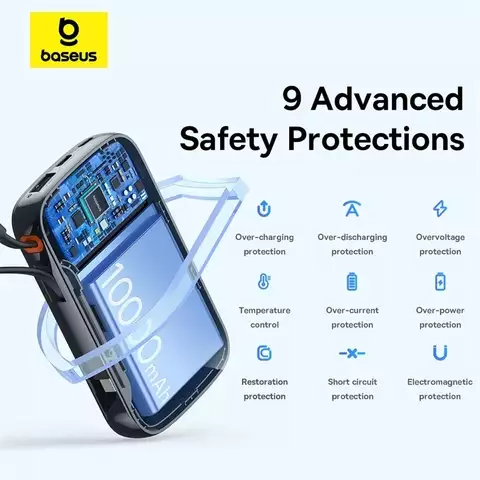 Sạc Dự Phòng Kèm Cáp OS-Baseus Qpow Pro+ Digital Display Fast Charge Power Bank 10000mAh 22.5W Type-C Edition