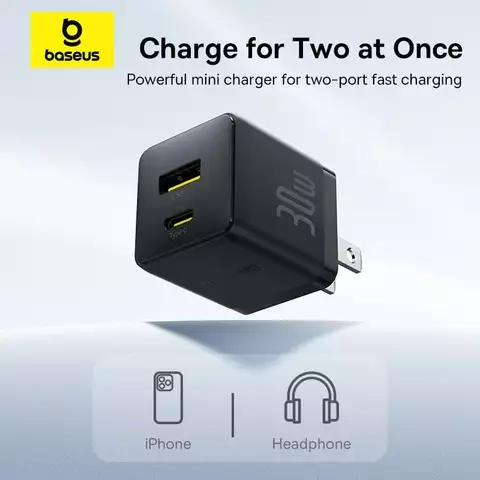 Cốc Sạc Nhanh Baseus Palm Fast Charger C+U 30W