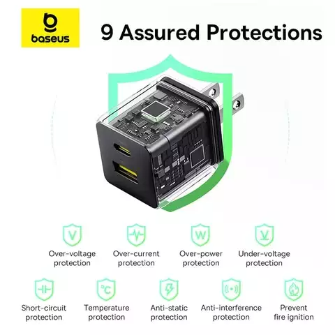 Cốc Sạc Nhanh Baseus Palm Fast Charger C+U 30W