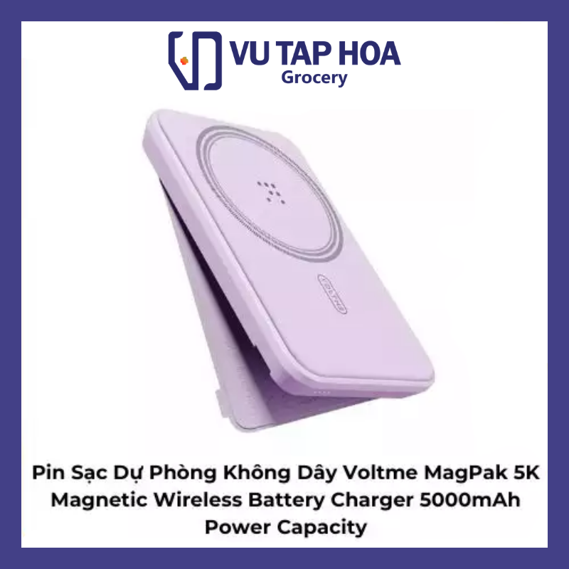 Pin Sạc Dự Phòng Không Dây Voltme MagPak 5K Magnetic Wireless Battery Charger 5000mAh Power Capacity