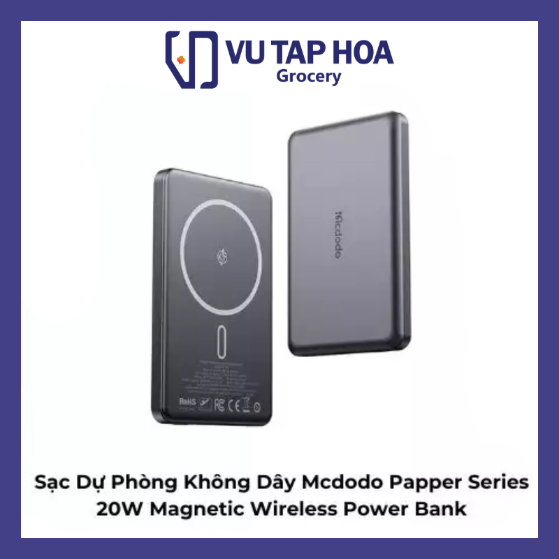 Sạc Dự Phòng Không Dây Mcdodo Papper Series 20W Magnetic Wireless Power Bank