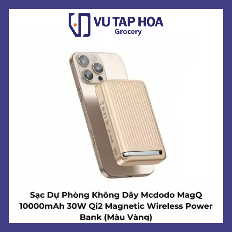Sạc Dự Phòng Không Dây Mcdodo MagQ 10000mAh 30W Qi2 Magnetic Wireless Power Bank