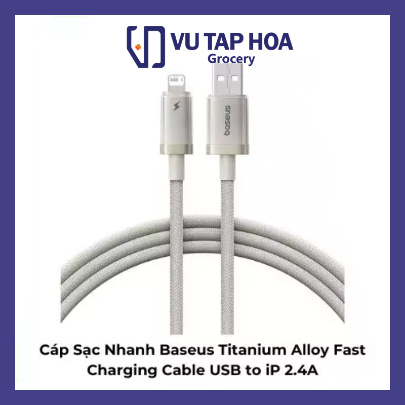 Cáp Sạc Nhanh Baseus Titanium Alloy Fast Charging Cable USB to iP 2.4A