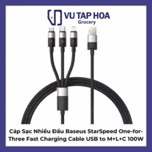 Cáp Sạc Nhiều Đầu Baseus StarSpeed One-for-Three Fast Charging Cable USB to M+L+C 100W