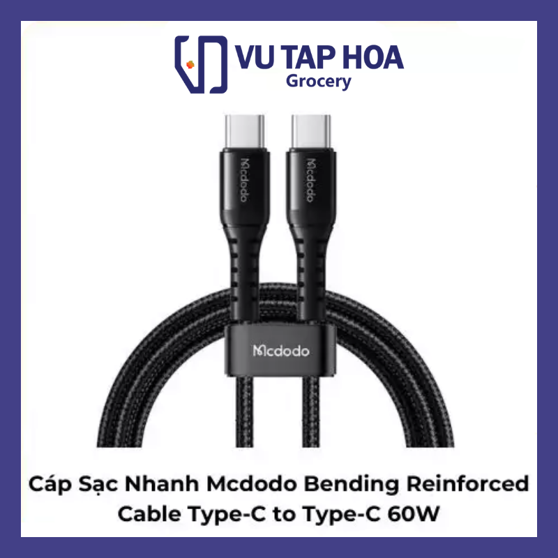 Cáp Sạc Nhanh Mcdodo Bending Reinforced Cable Type-C to Type-C 60W