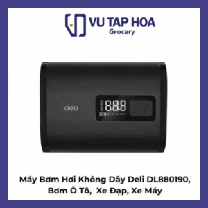 Máy Bơm Hơi Không Dây Deli DL880190, Bơm Ô Tô, Xe Đạp, Xe Máy
