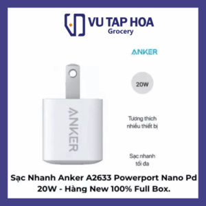 Sạc Nhanh Anker A2633 Powerport Nano Pd 20W – Hàng New 100% Fullbox
