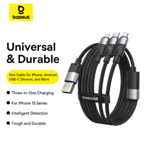 Cáp Sạc Nhiều Đầu Baseus StarSpeed One-for-Three Fast Charging Cable USB to M+L+C 100W