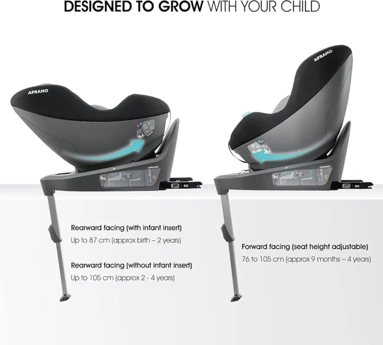 Ghế Ô Tô Trẻ Em APRAMO METRO HUB ( UK ) – Xoay 360°, từ 0 đến 4 tuổi, khoá ISOFIX