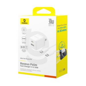 Bộ Sạc Nhanh Baseus Palm Fast Charger 1C 20W/30W (Kèm cáp C to iP 1m)