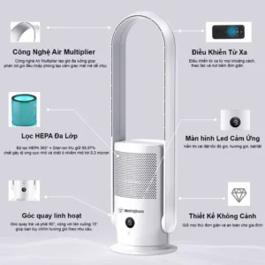 Quạt Không Cánh Kiêm Lọc Không Khí Hãng Westinghouse WX-WYP03U ( Mỹ )