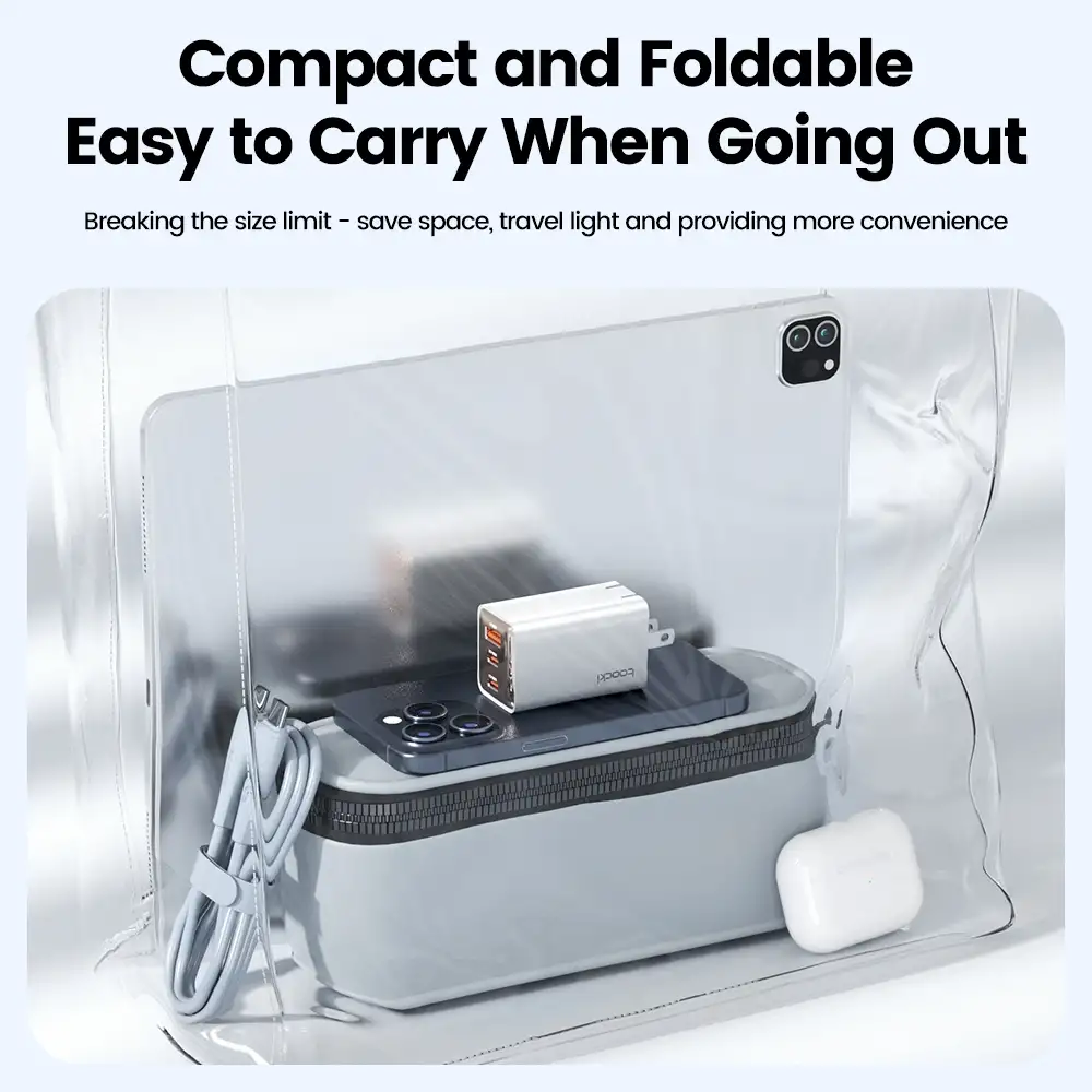 Củ Sạc Nhanh Gan Toocki 67W – 3 Cổng (2 Type C + 1 Usb A)