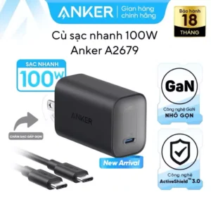 {Order giao 25/6} Củ Sạc Nhanh Nano 100W ANKER A2679 (Không Hộp, Không Kèm Cáp)