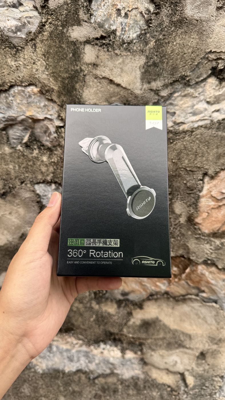 Đế giữ điện thoại trên ô tô ASHITO, hít nam châm , xoay 360 độ ,kẹp cửa gió