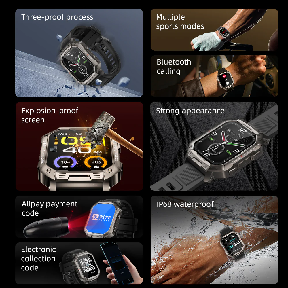 Đồng Hồ Thông Minh Kumi U3 Pro, Nghe Gọi Đt, Đọc Tin Nhắn, Chống Nước, Đo Nhịp Tim