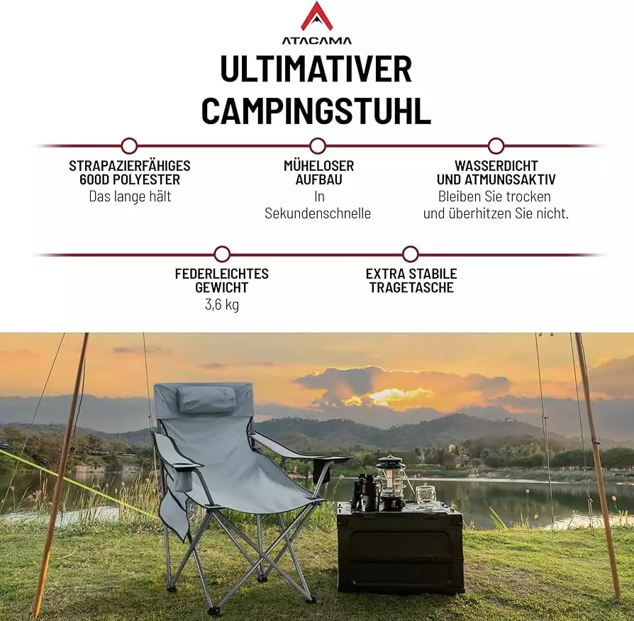 {Order Giao 28/4} Ghế Xếp Dã Ngoại Atacama Chính Hãng - Thương Hiệu Đức