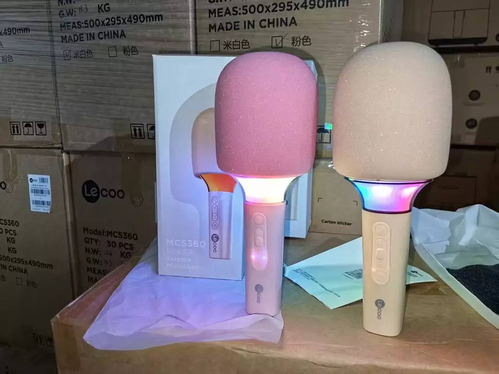 {Order giao 29/4} Micro karaoke không dây Lecoo MCS360 hãng Lenovo, có TWS 2 mic, đèn RGB, cổng AUX