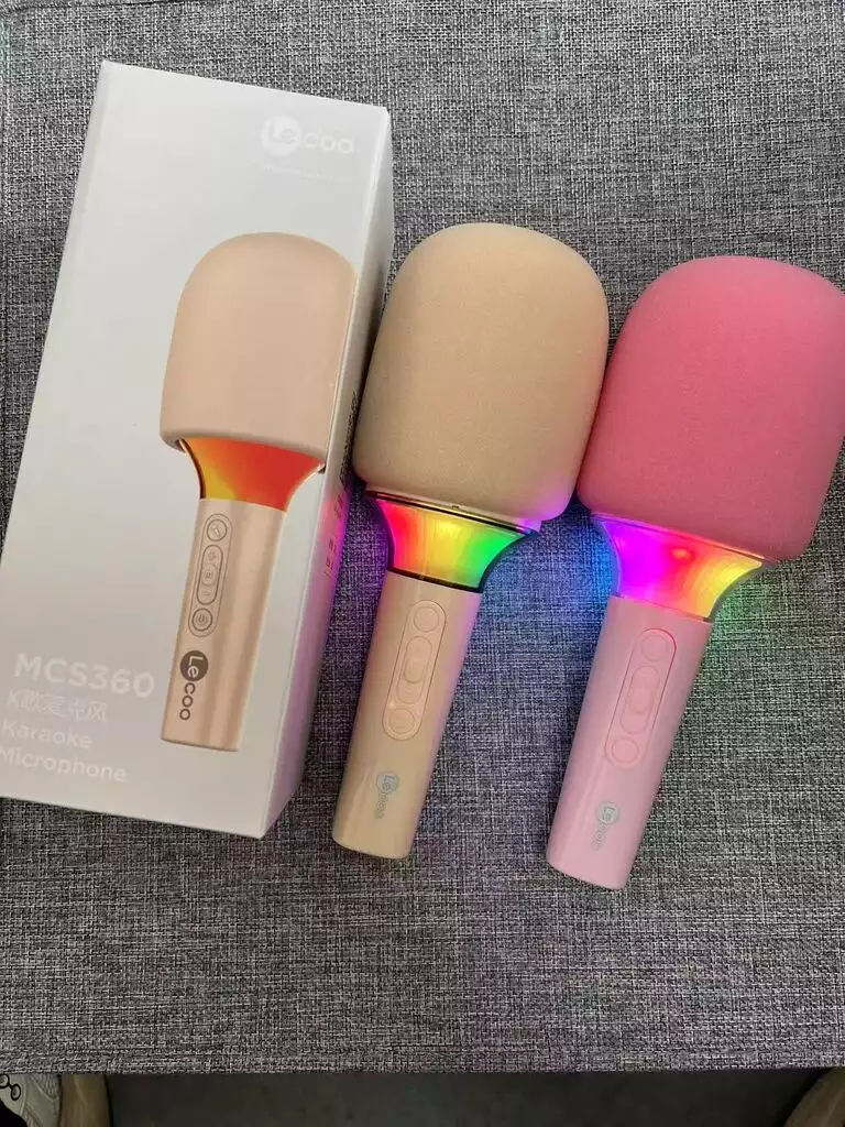 {Order giao 29/4} Micro karaoke không dây Lecoo MCS360 hãng Lenovo, có TWS 2 mic, đèn RGB, cổng AUX