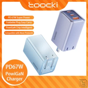 Củ Sạc Nhanh Gan Toocki 67W – 3 Cổng (2 Type C + 1 Usb A)