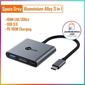 Hub chuyển đổi Type-C Lenovo Lecoo 3 in 1, ra HDMI + Type-C + USB-A (KO hộp)