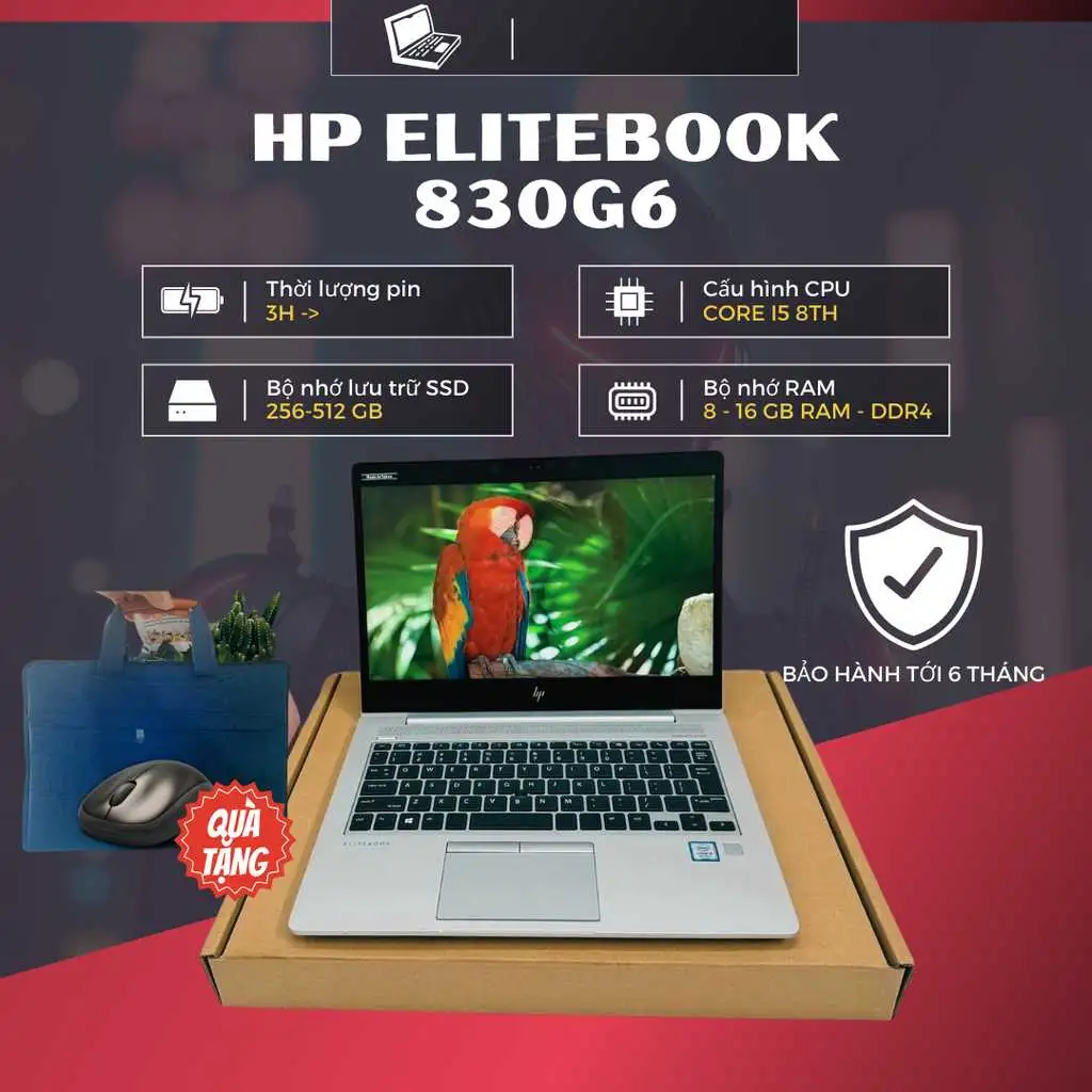 Laptop HP Elitebook 830 G6 (Core i5-8350U, 8GB, 256GB, UHD 620, 13.3 inch FHD IPS)