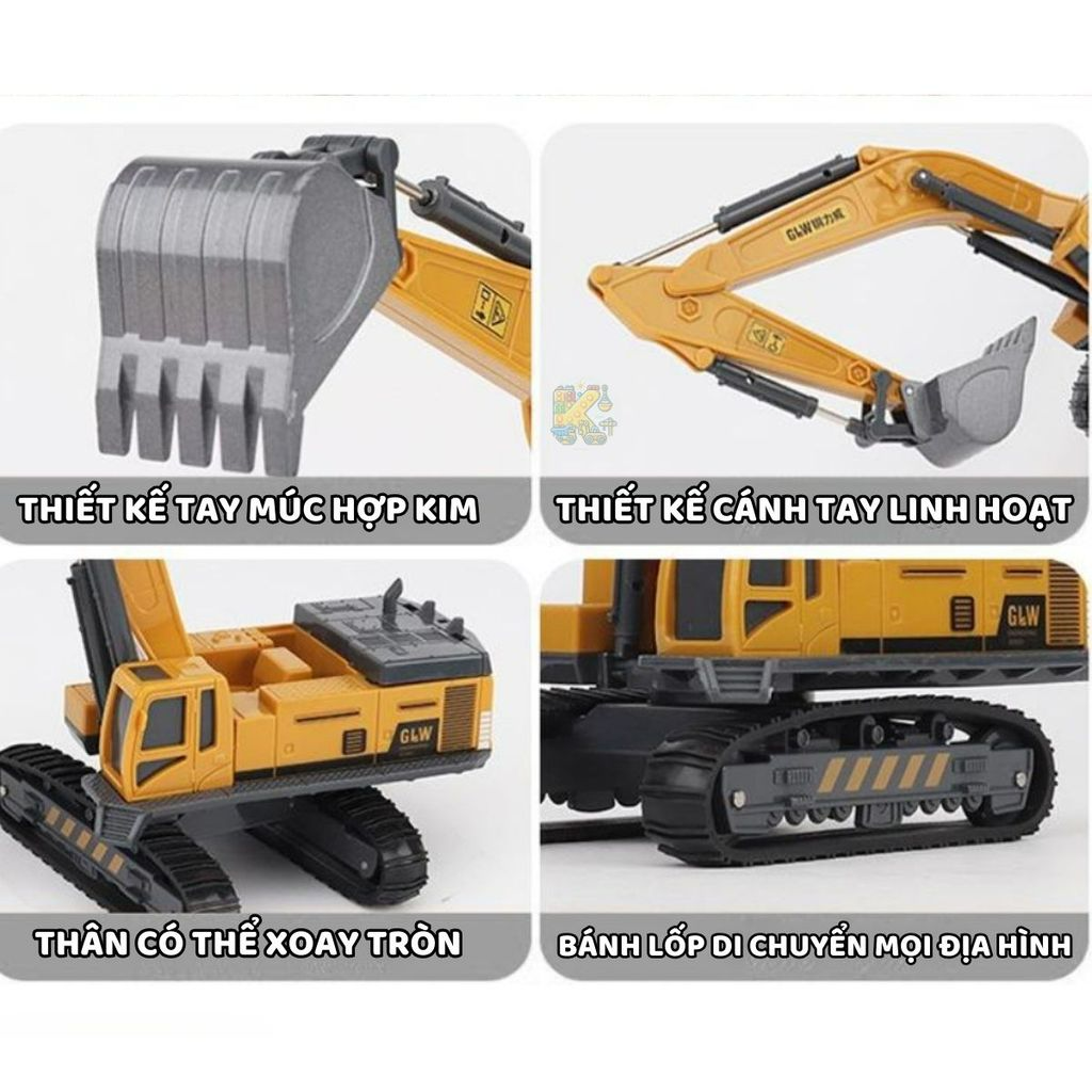 Bộ Đồ Chơi Xe Công Trường GLW Bằng Nhựa ABS Cao Cấp An Toàn Cho Bé